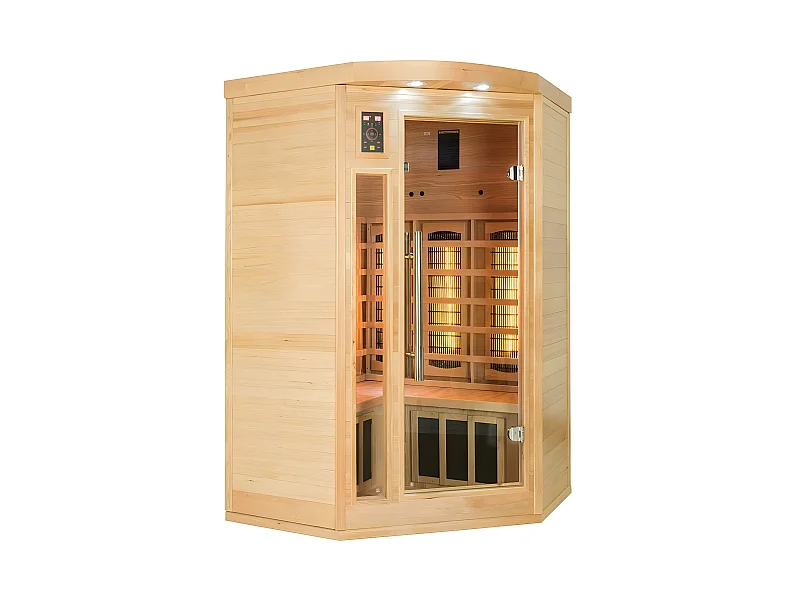 Infrarotsauna Apollon Quarz 2 Plätze eckig - 120x120x190 cm - Epicea Canada - Frankreich Sauna
