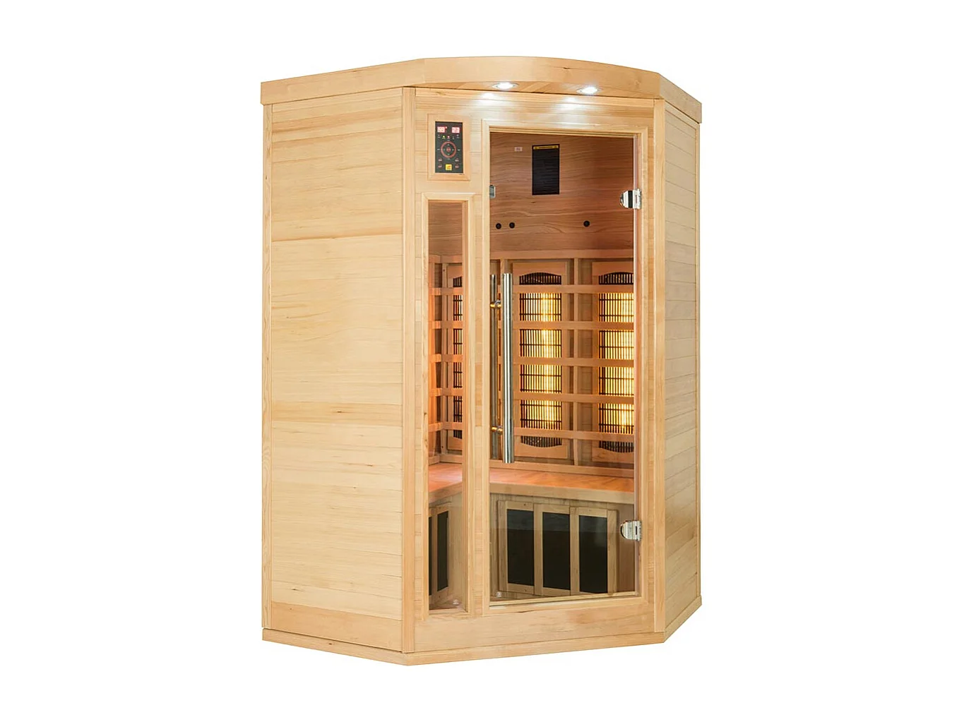 Infrarotsauna Apollon Quarz 2 Plätze eckig - 120x120x190 cm - Epicea Canada - Frankreich Sauna