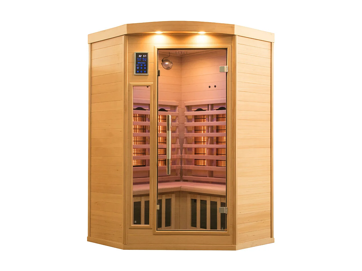 Infrarotsauna Apollon Quarz 2 Plätze eckig - 120x120x190 cm - Epicea Canada - Frankreich Sauna