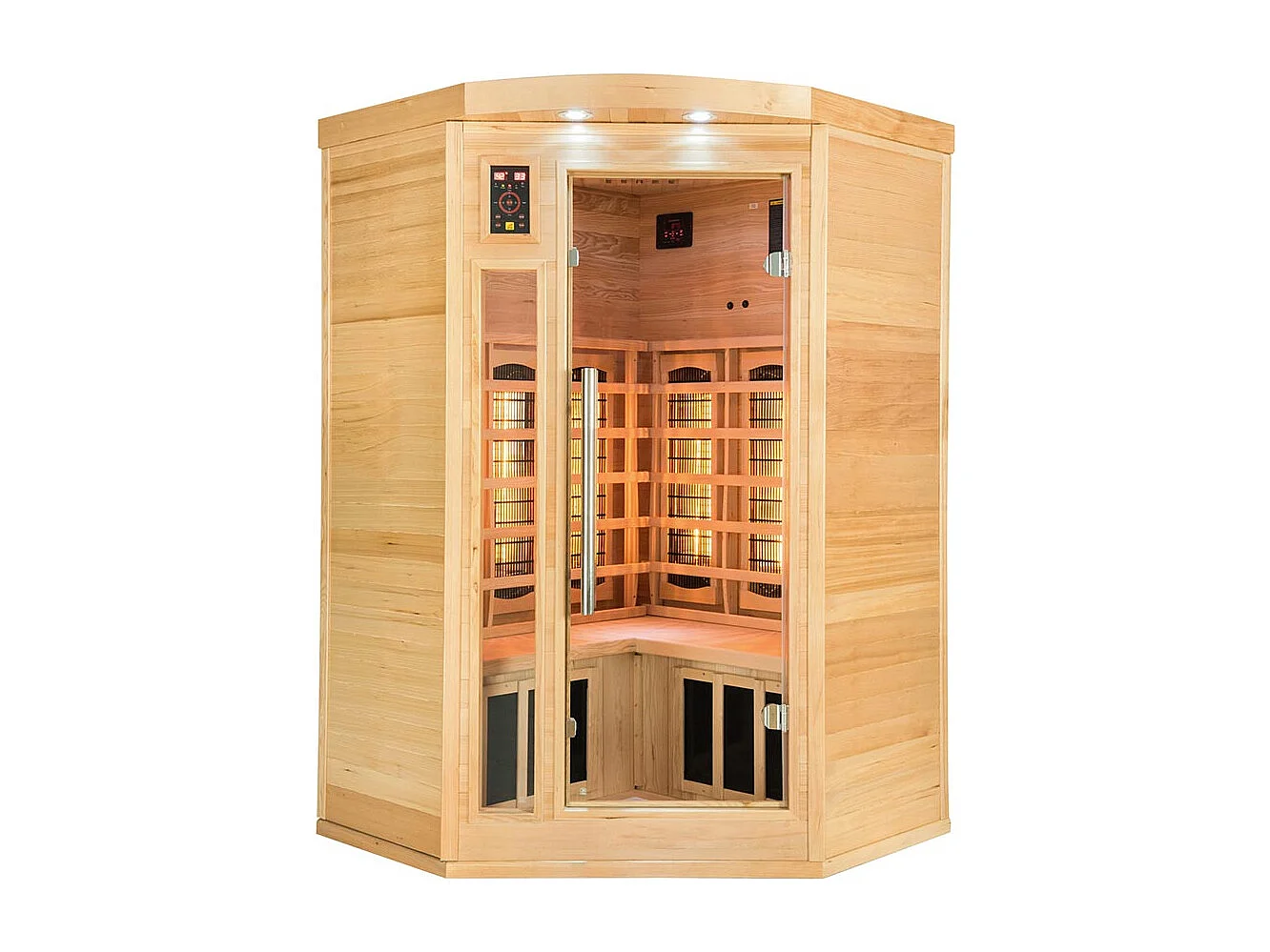 Infrarotsauna Apollon Quarz 2 Plätze eckig - 120x120x190 cm - Epicea Canada - Frankreich Sauna