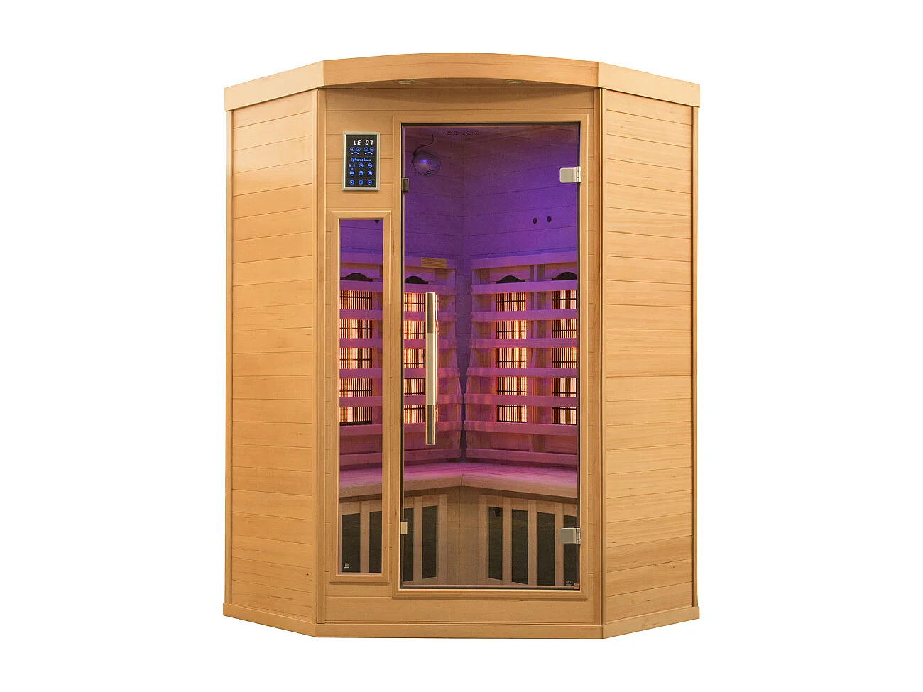 Infrarotsauna Apollon Quarz 2 Plätze eckig - 120x120x190 cm - Epicea Canada - Frankreich Sauna
