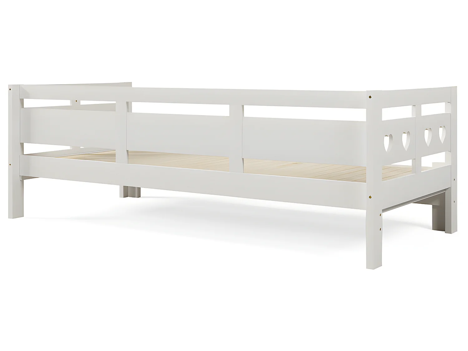 Ausziehbett aus massivem Kiefernholz – 90(180)x190cm – mit Lattenrost – Weiß