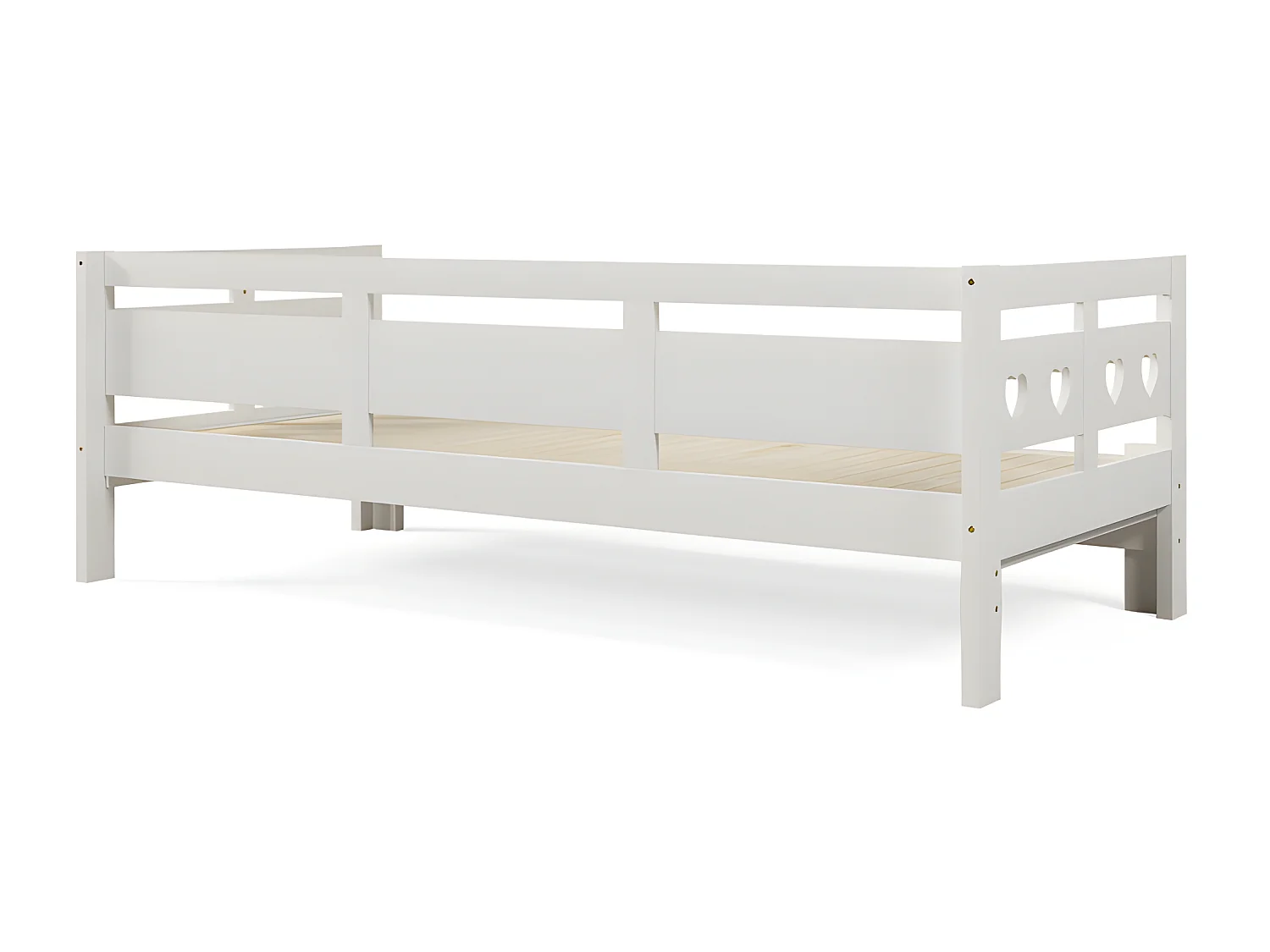 massief grenen onderschuifbed - 90(180)x190cm - met lattenbodem - Wit