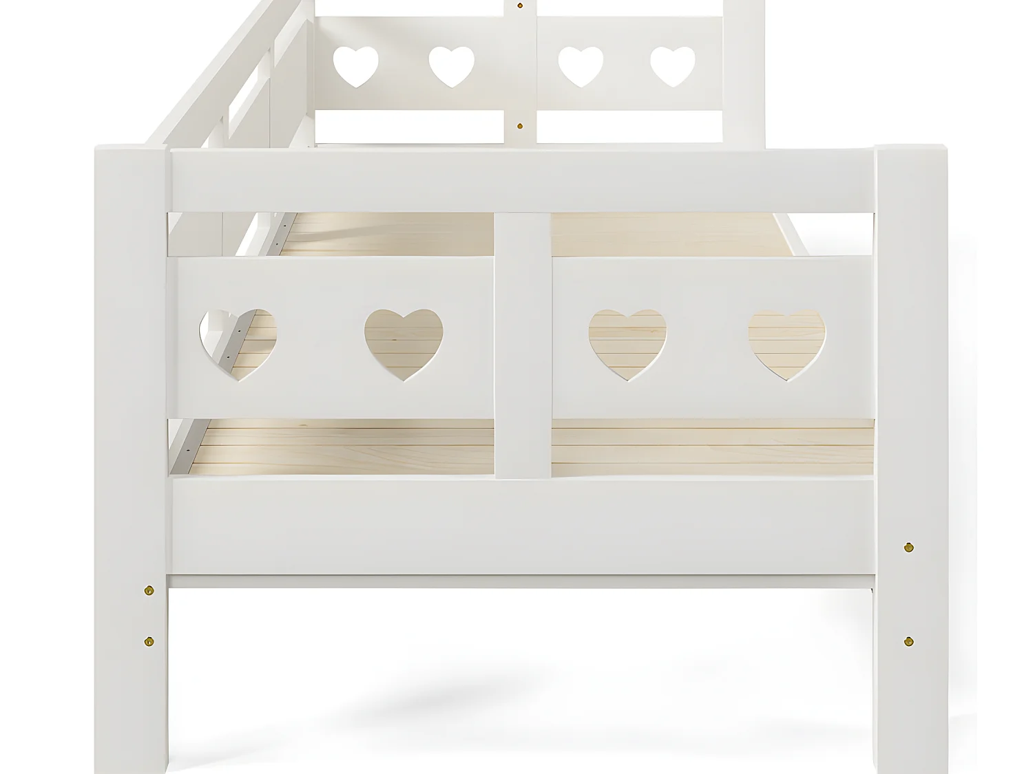 lit gigogne en pin massif - 90(180)x190cm - avec sommier à lattes - Blanc