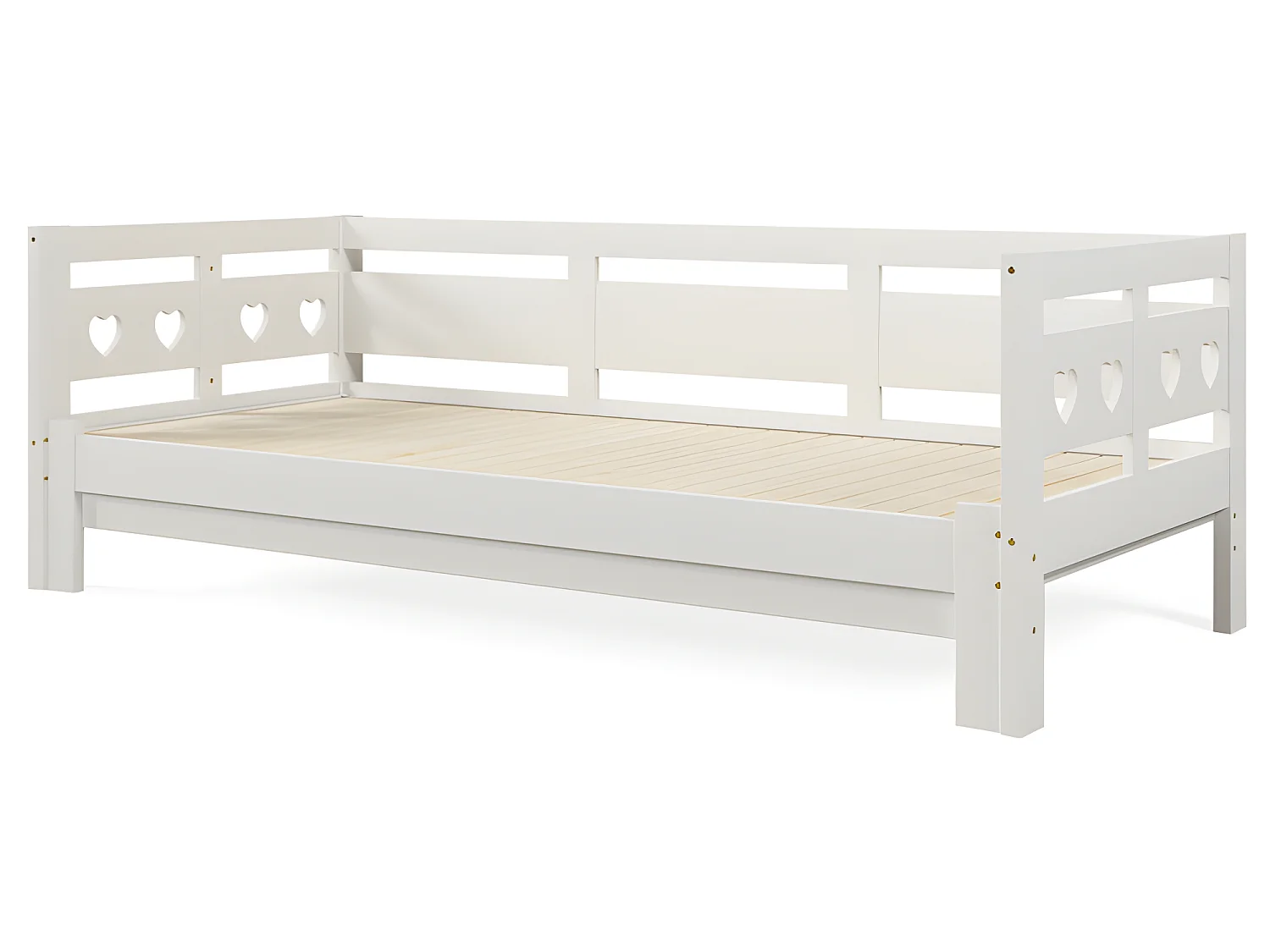 lit gigogne en pin massif - 90(180)x190cm - avec sommier à lattes - Blanc