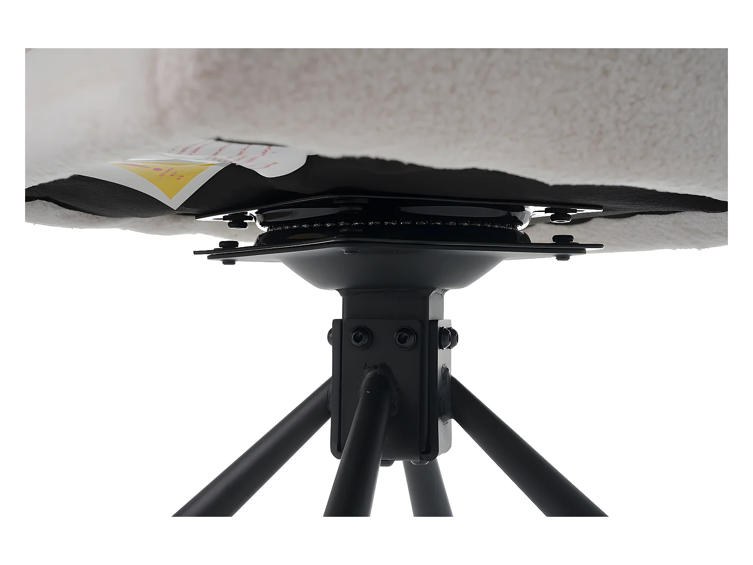 Lot de 4 Chaises pivotantes avec accoudoirs - en sherpa bouclette - style moderne - Blanc