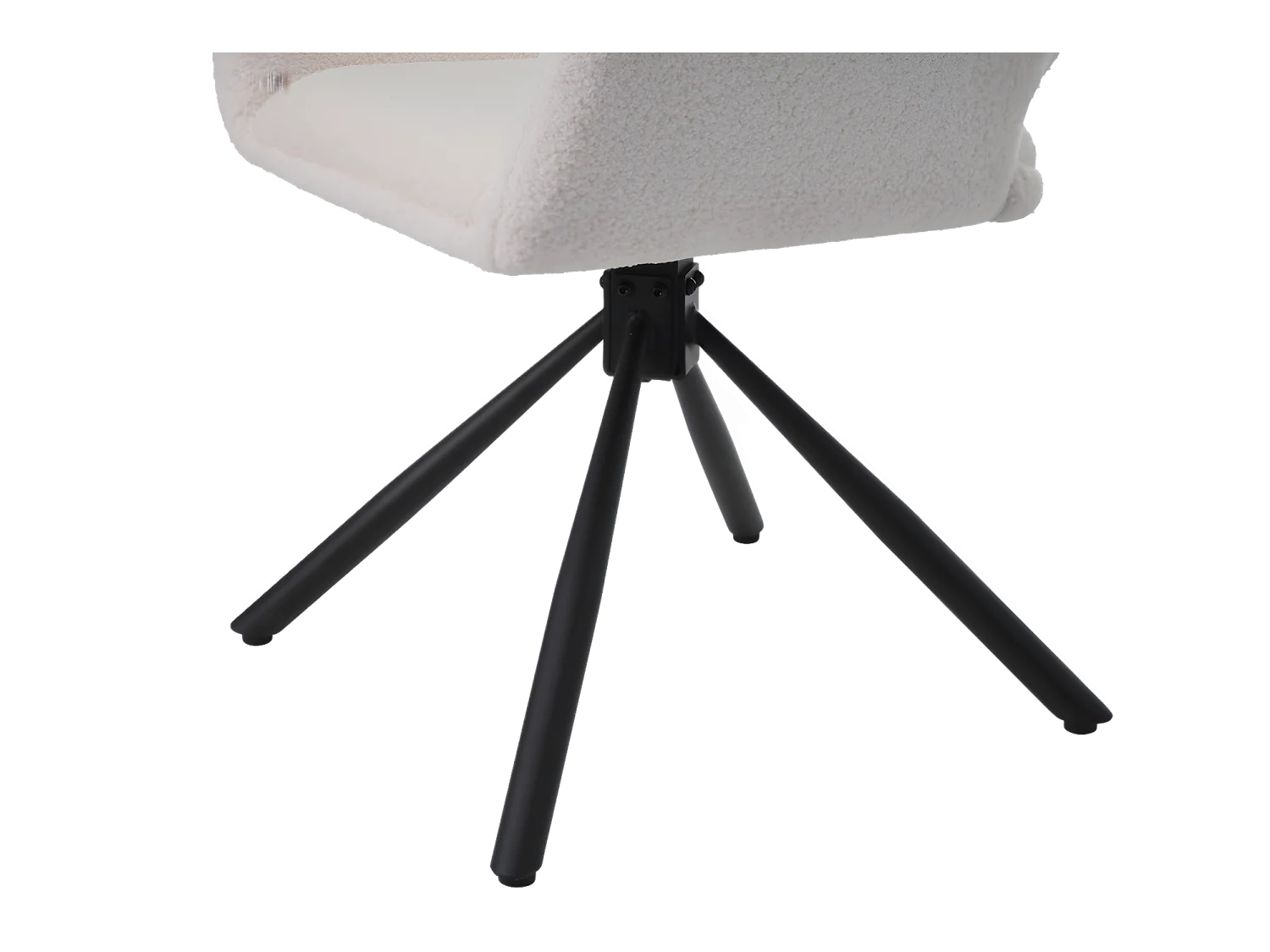 Set van 4 Draaistoelen met armleuningen - in badstof sherpa - moderne stijl - Wit