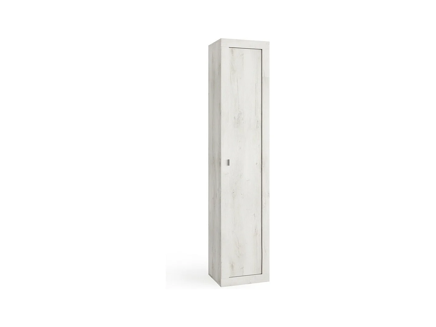 Kolomkast voor de badkamer, 1 deur, 5 planken, collectie ISORA. Kleur grijs eiken