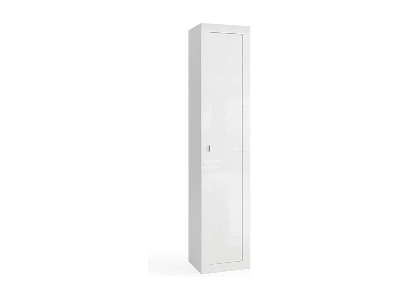 Armoire de salle de bains, 1 porte, collection ISORA. Coloris blanc brillant