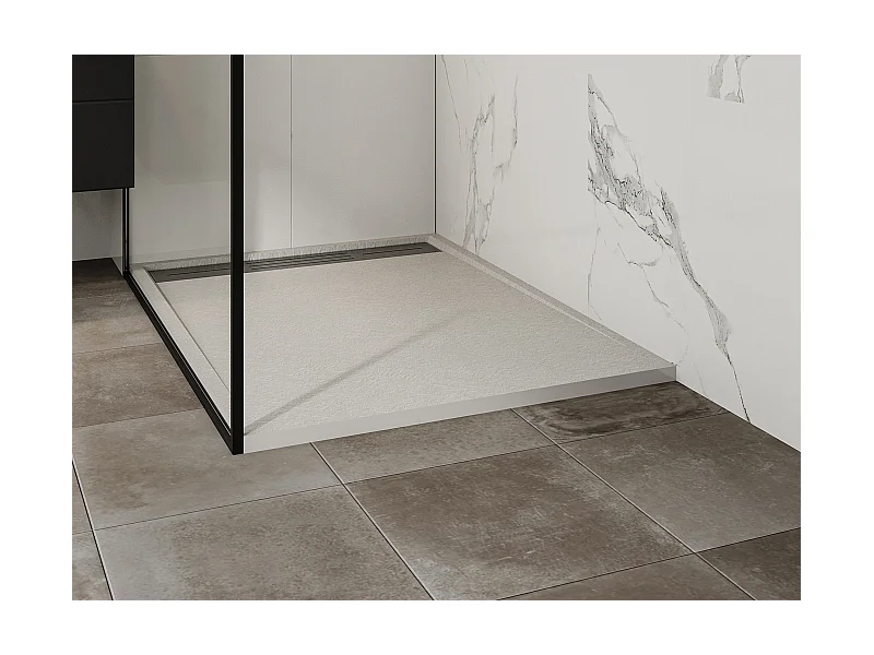 Aufsatz- oder Einbauduschtasse - Kunstharz - mit Siphon - Weiß - 120 x 90 cm - LYROSA