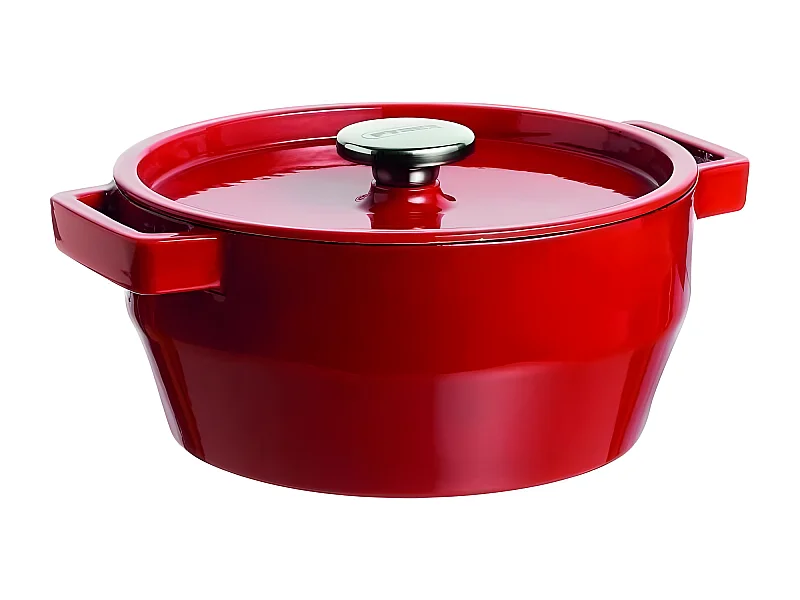 Ronde rode gietijzeren braadpan Slow Cook 6,3 L met antiaanbaklaag