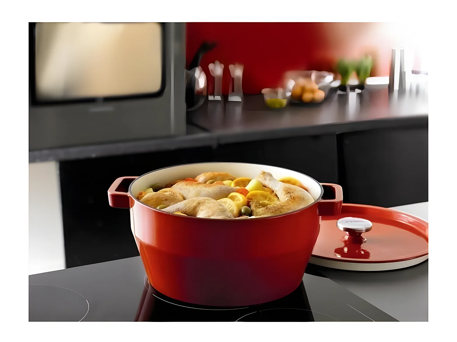 PYREX Cocotte ronde Slow Cook 6,3 L rouge