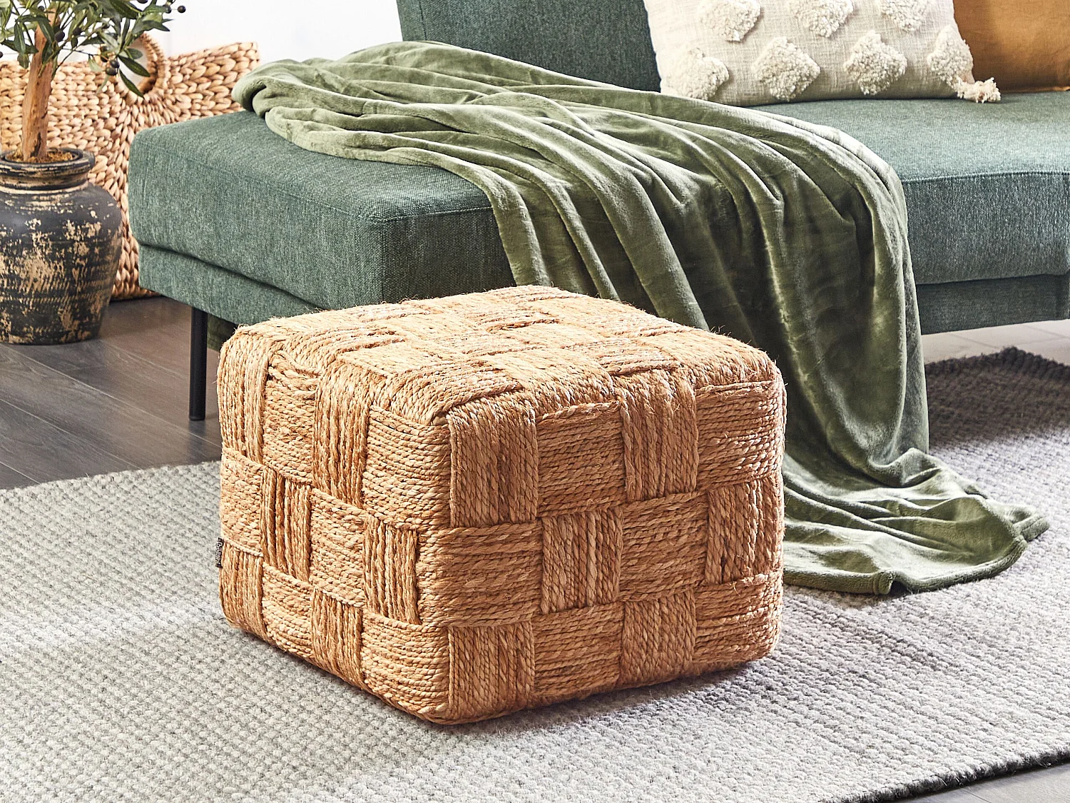 Pouf HOSRI Jute Beige