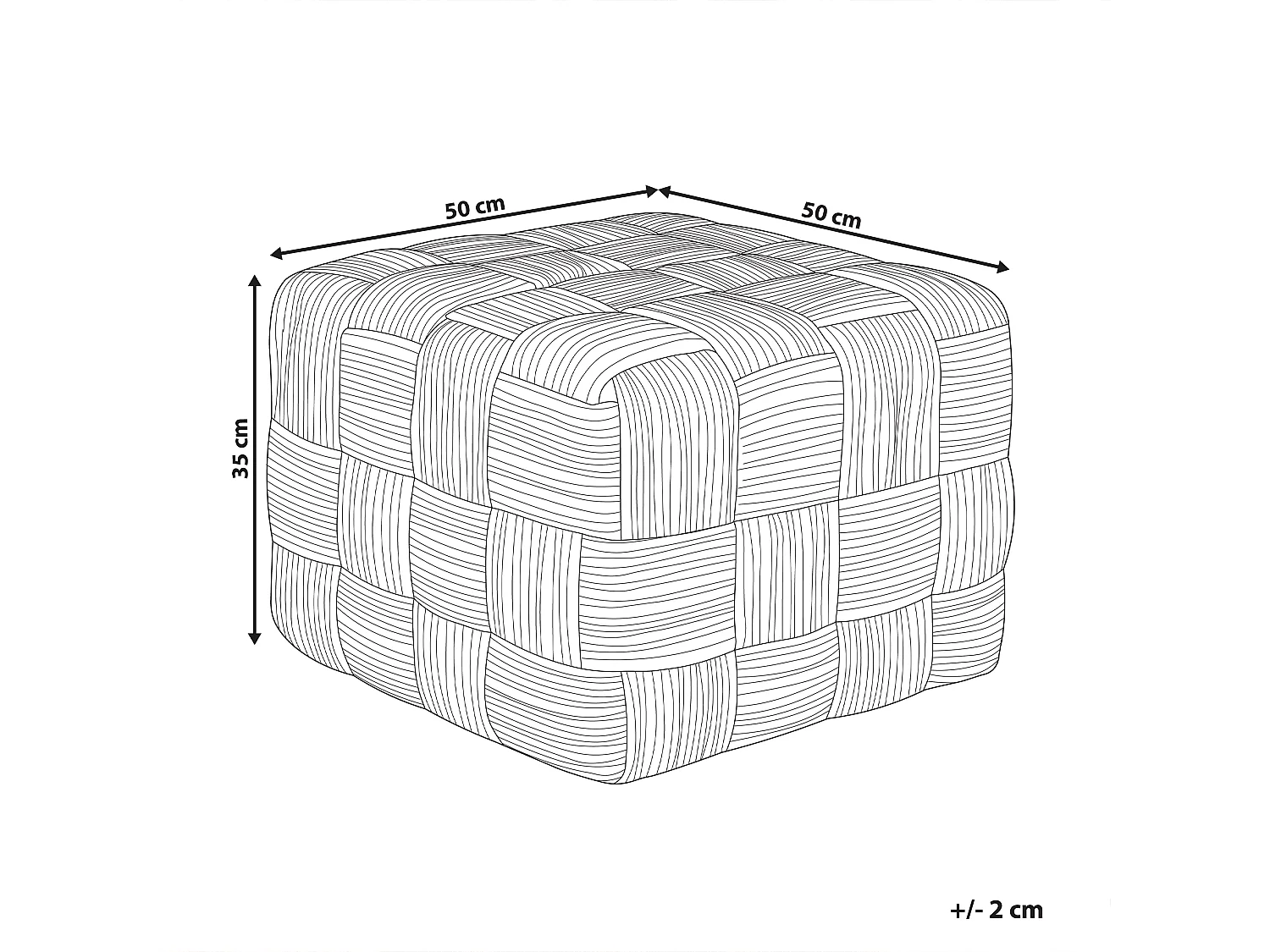 Pouf HOSRI Iuta Beige 50 cm 50 cm 35 cm