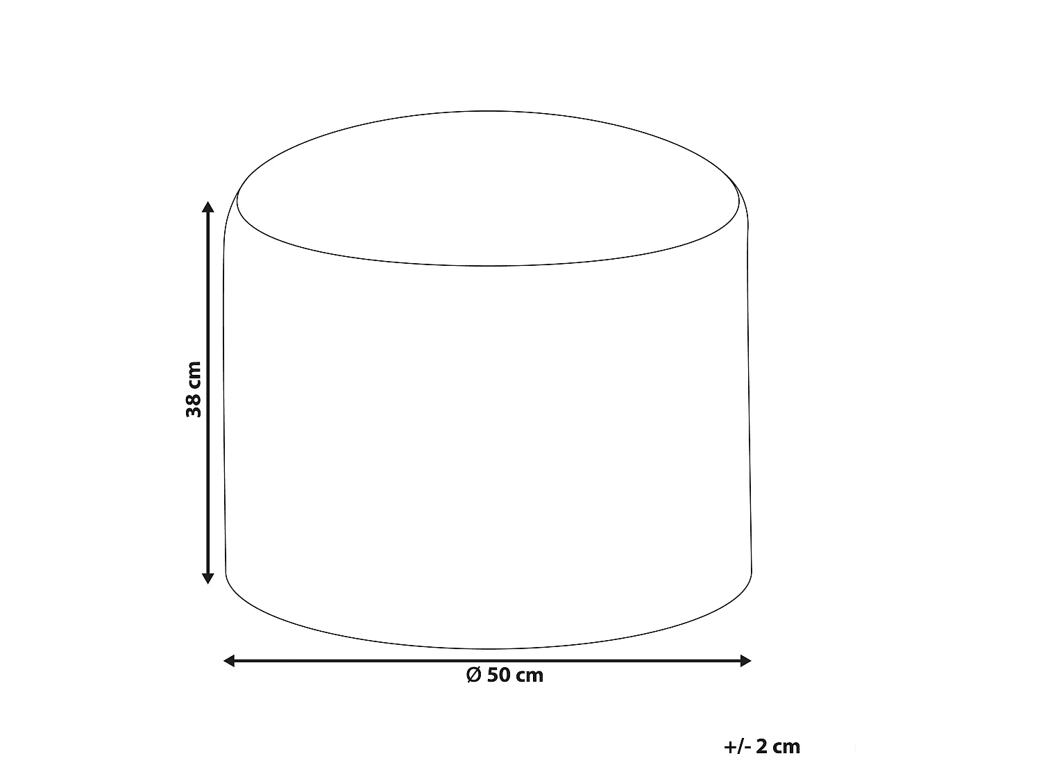 Poef WADAN Jute Beige 50 cm 50 cm 38 cm