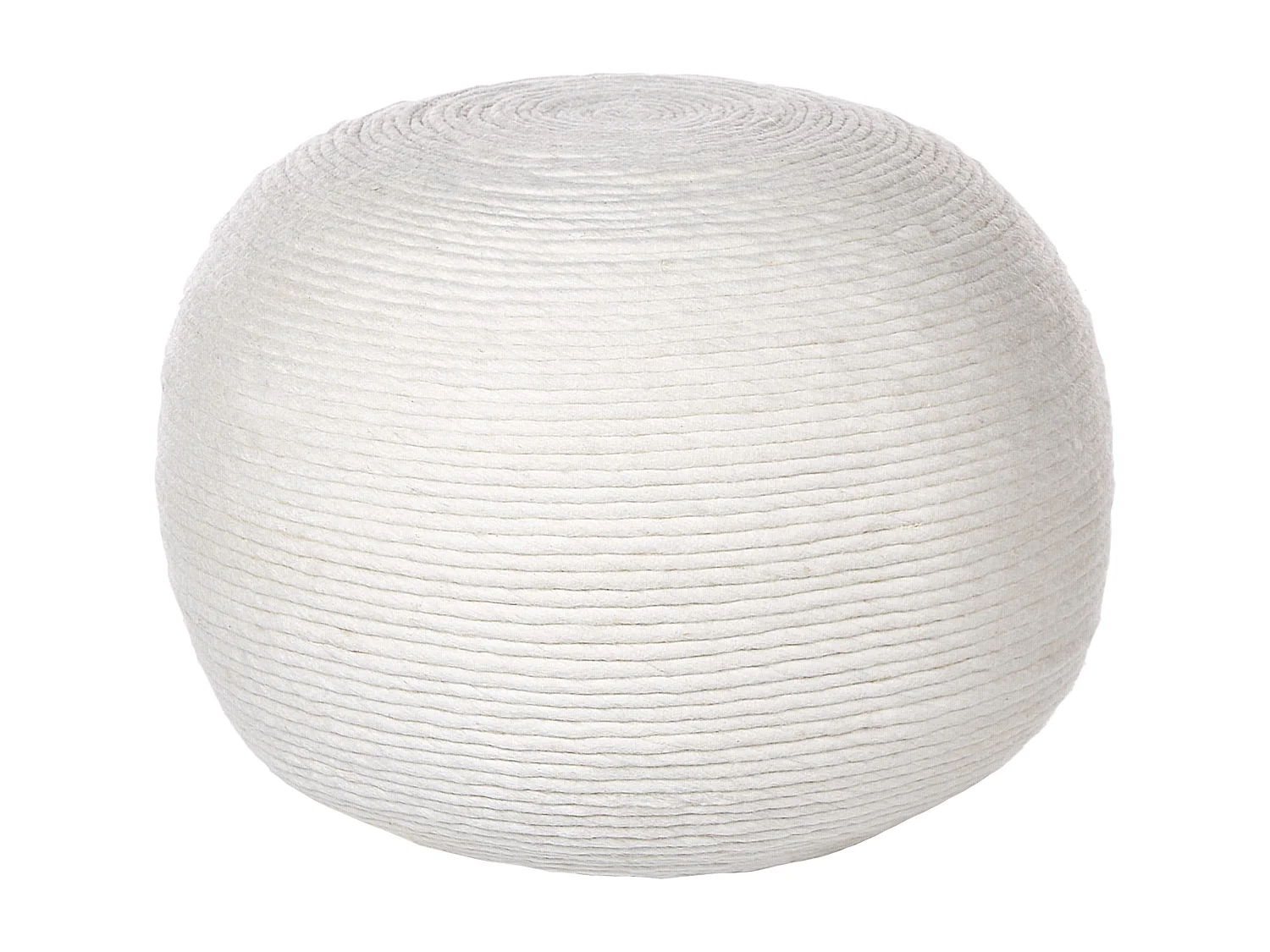 Pouf TAKHABI Wolle Weiss 50 cm 50 cm 35 cm