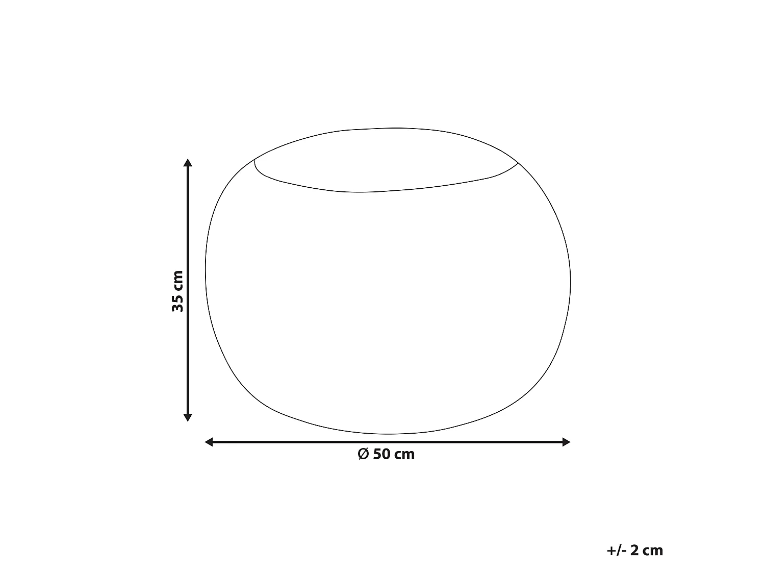 Pouf TAKHABI Wolle Weiss 50 cm 50 cm 35 cm