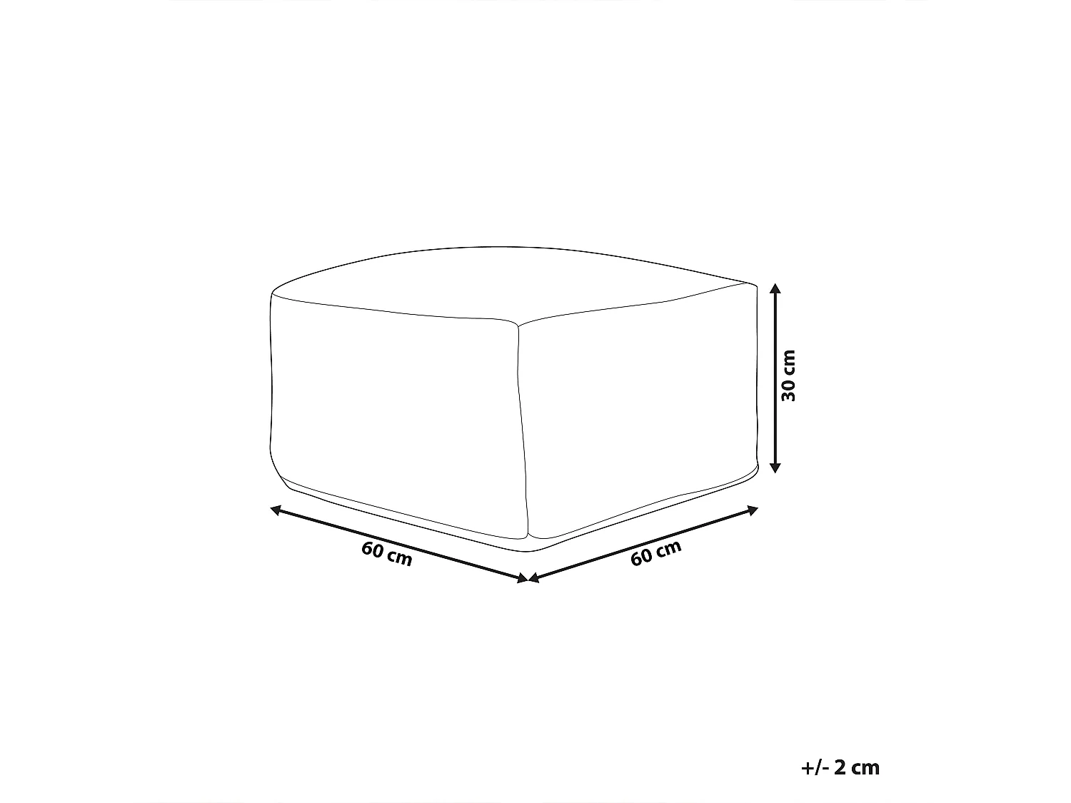 Pouf ALMATTI Beige 60 cm 60 cm 30 cm