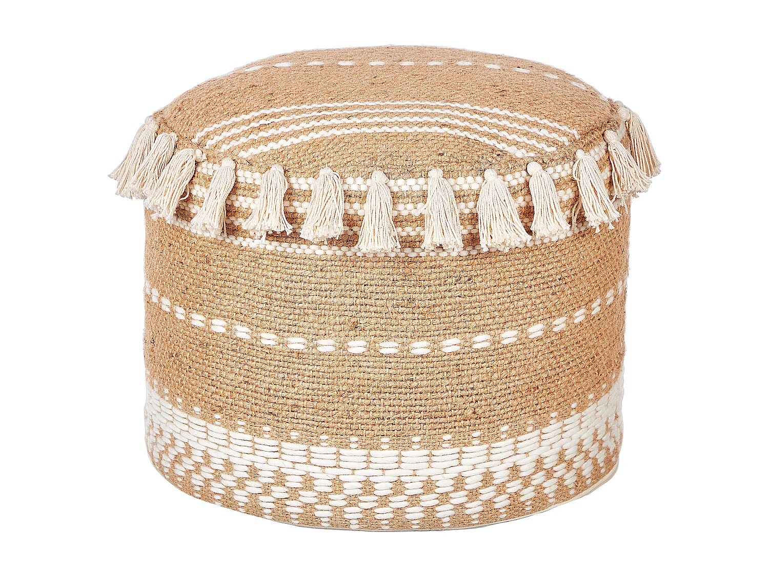 Pouf SARSAR Jute Beige 50 cm 50 cm 35 cm
