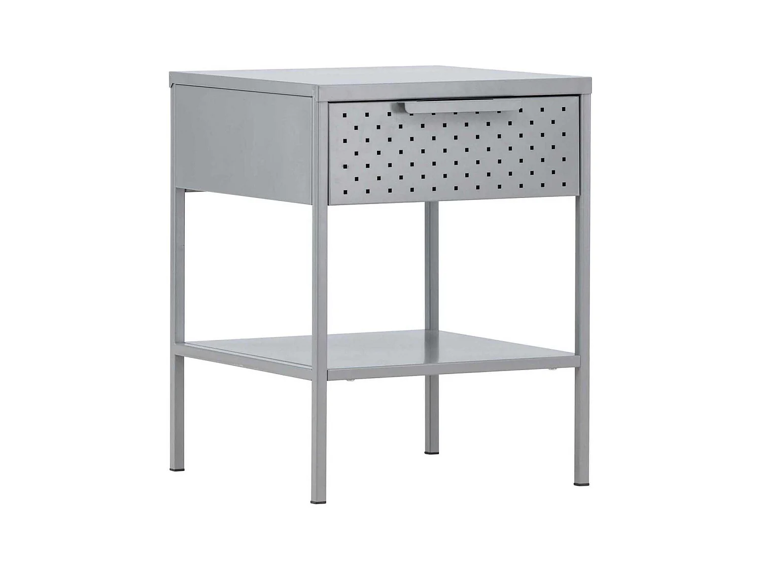 Table de Chevet en Métal "Sacramento" 52cm Gris Clair