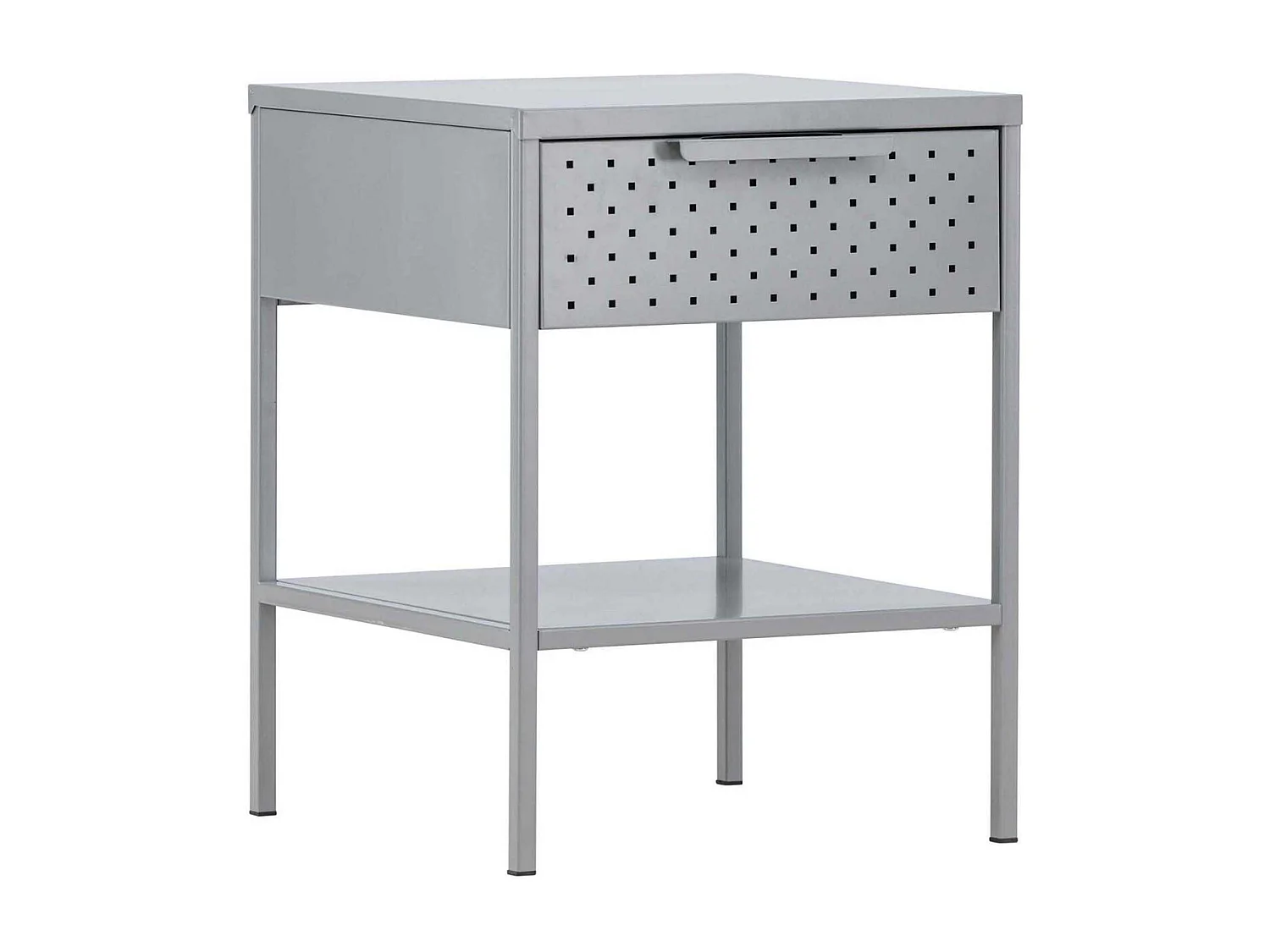 Table de Chevet en Métal "Sacramento" 52cm Gris Clair