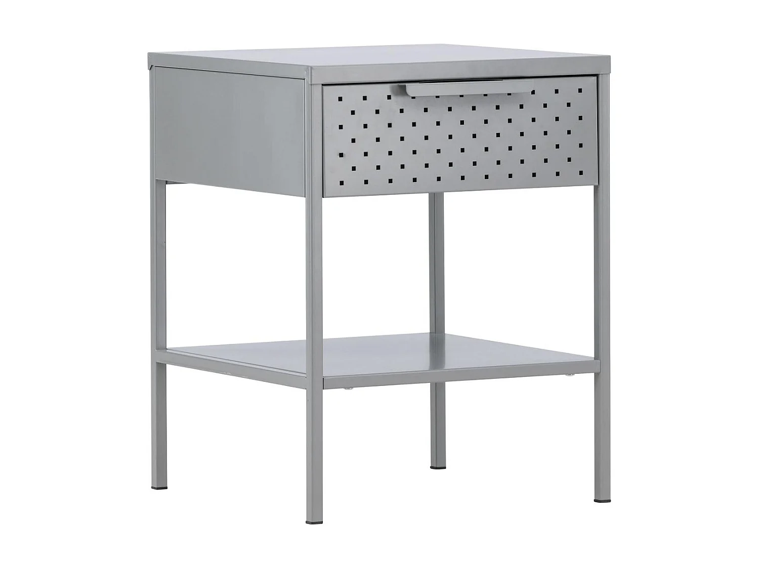 Table de Chevet en Métal "Sacramento" 52cm Gris Clair