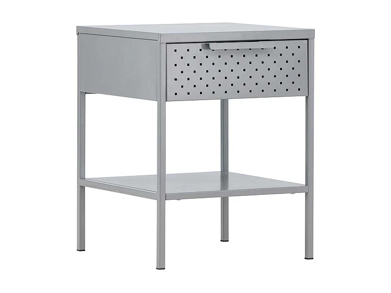 Comodino Sacs 1 cassetto 1 ripiano grigio chiaro.