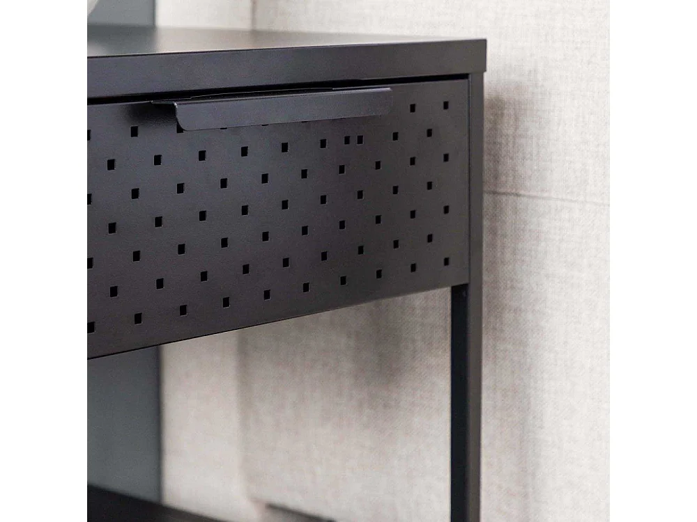 Table de Chevet en Métal "Sacramento" 52cm Noir