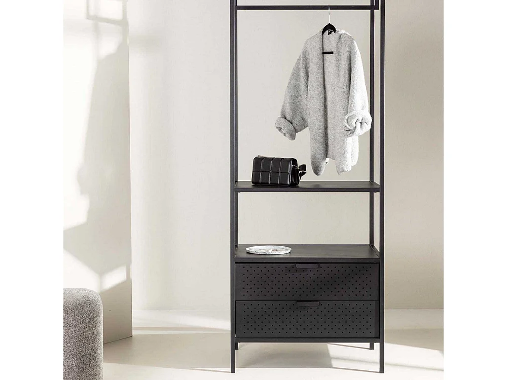 Portant à Vêtements Avec Tiroirs "Malibu" 180cm Noir