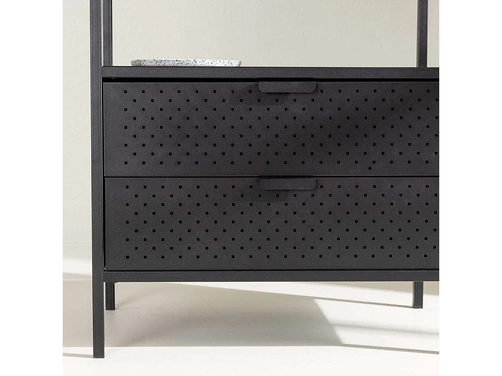 Portant à Vêtements Avec Tiroirs "Malibu" 180cm Noir