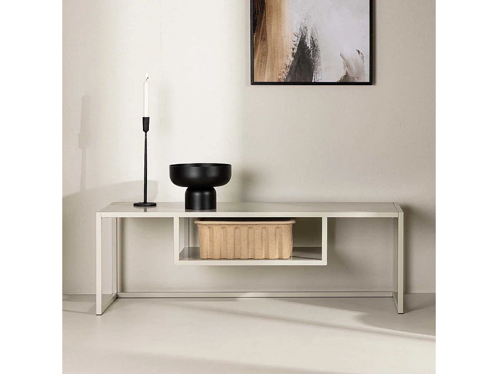 Meuble TV en Métal "Riverside" 120cm Beige