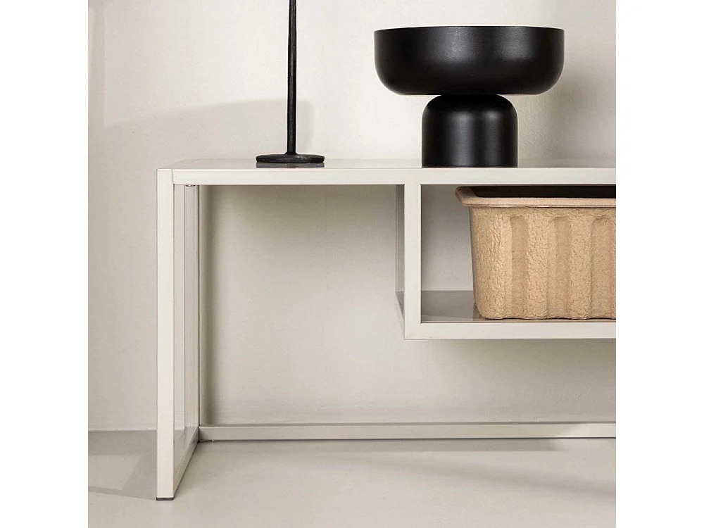 Meuble TV en Métal "Riverside" 120cm Beige