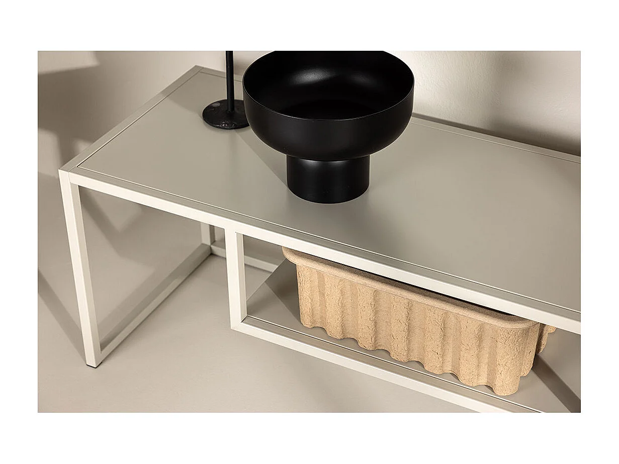 Meuble TV en Métal "Riverside" 120cm Beige