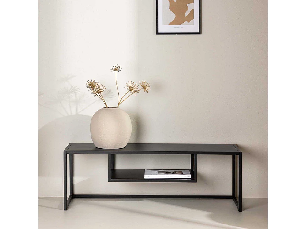 Meuble TV en Métal "Riverside" 120cm Noir