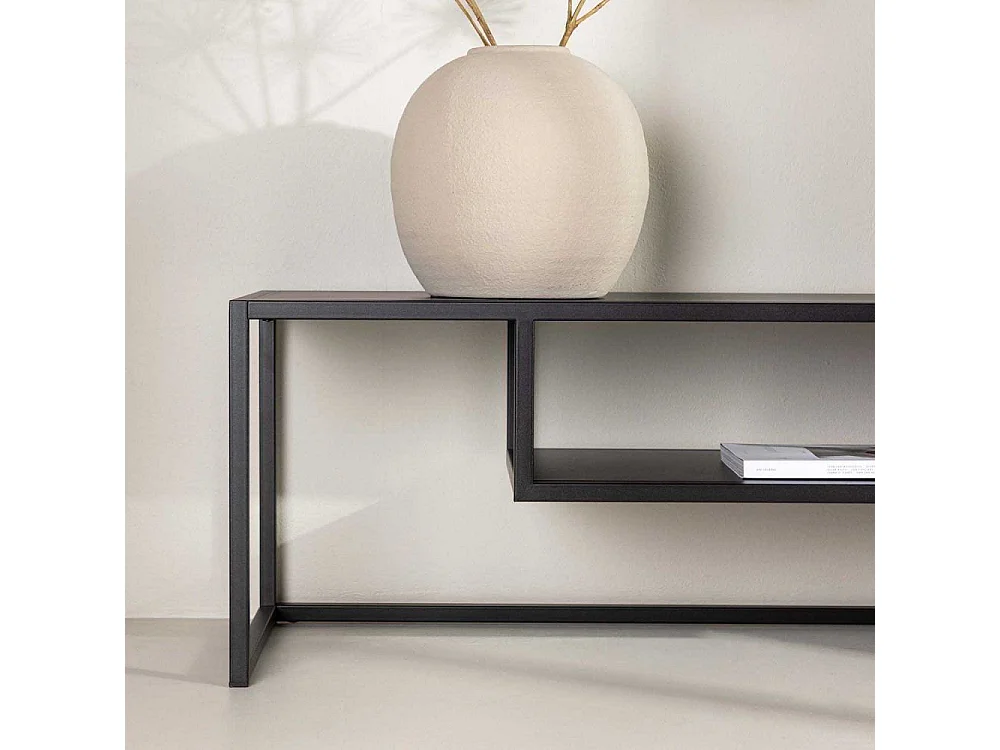 Meuble TV en Métal "Riverside" 120cm Noir