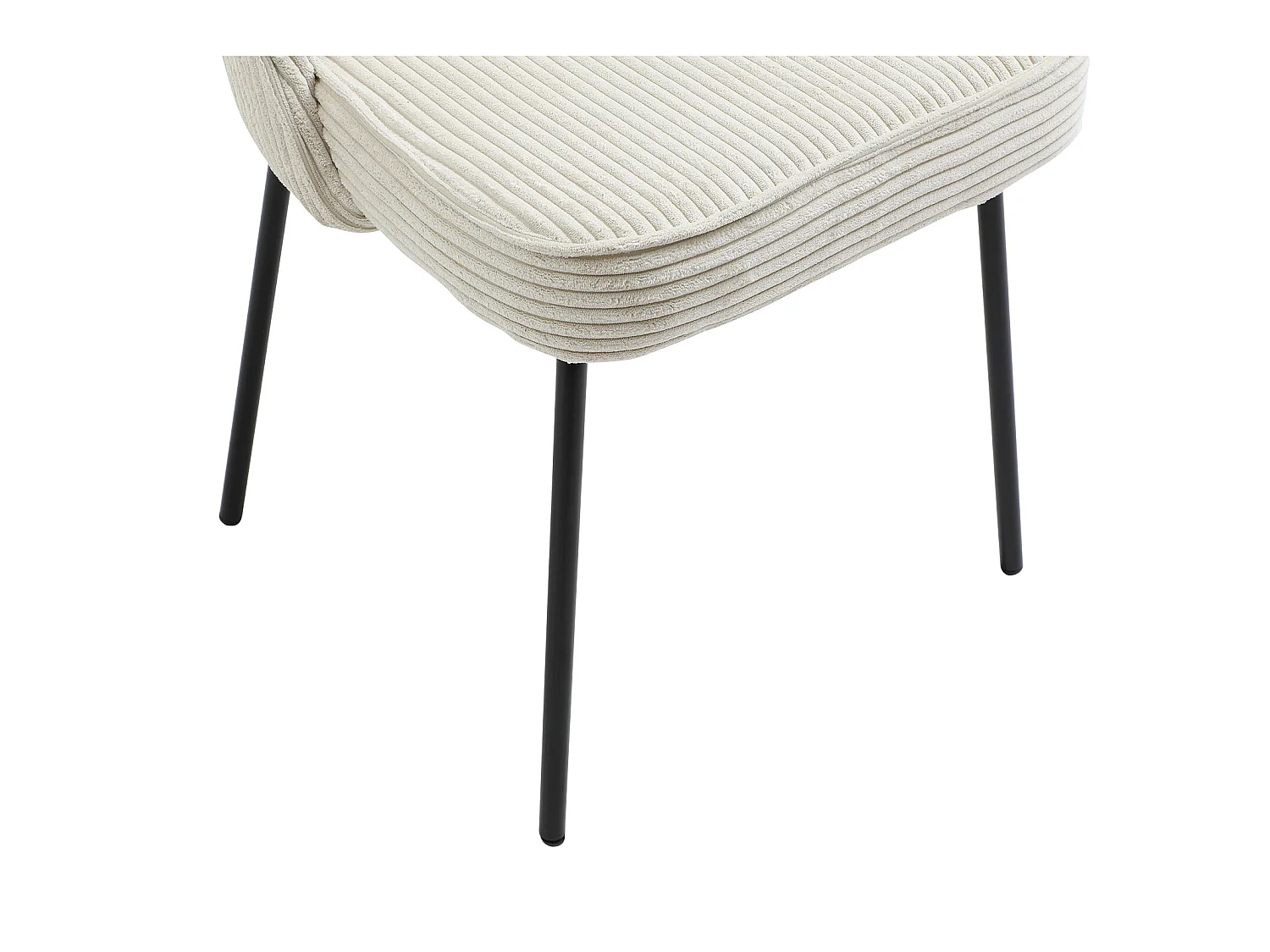 Sæt med 6 stole i fløjl og sort metal - Crème - ALPALI