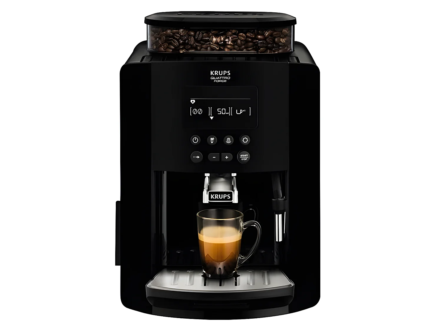 Machine à expresso broyeur Arabica Quattro force noire avec écran LCD