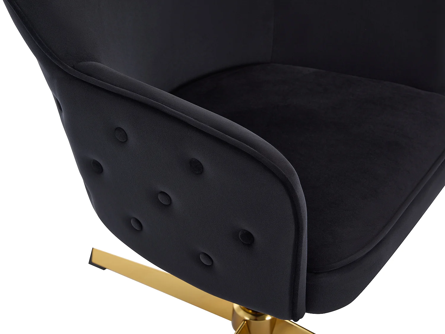 Chaise de bureau - Velours - Noir et doré - CAPULI de Pascal Morabito