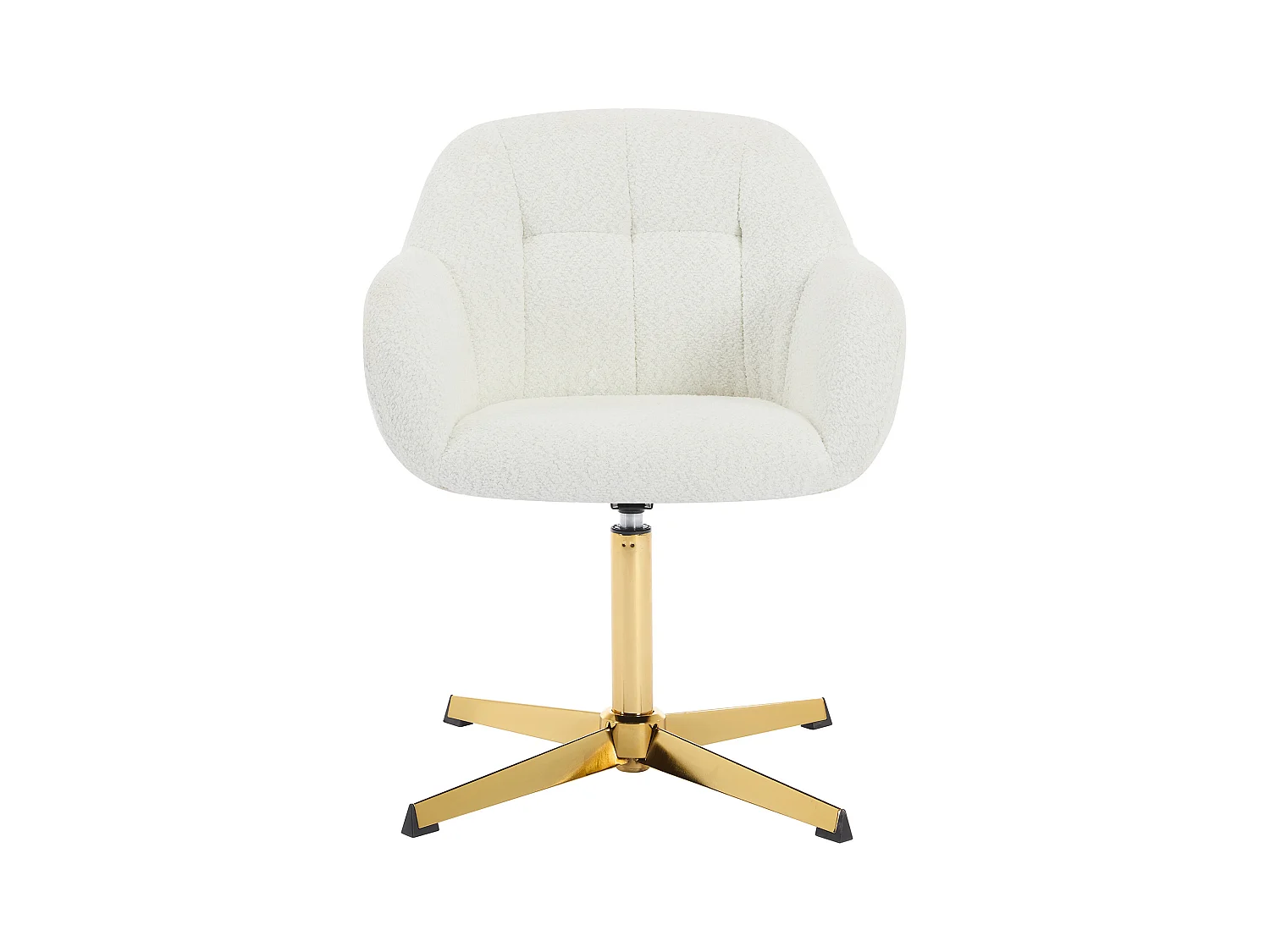 Silla de oficina de tejido rizada - blanco y dorado - LANCIEGA de Pascal Morabito