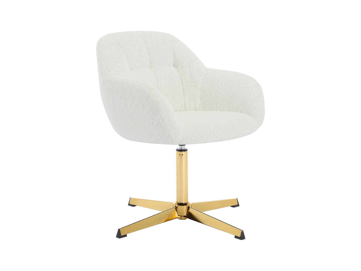 Silla de oficina de tejido rizada - blanco y dorado - LANCIEGA de Pascal Morabito