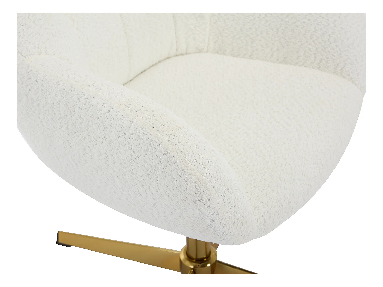 Silla de oficina de tejido rizada - blanco y dorado - LANCIEGA de Pascal Morabito