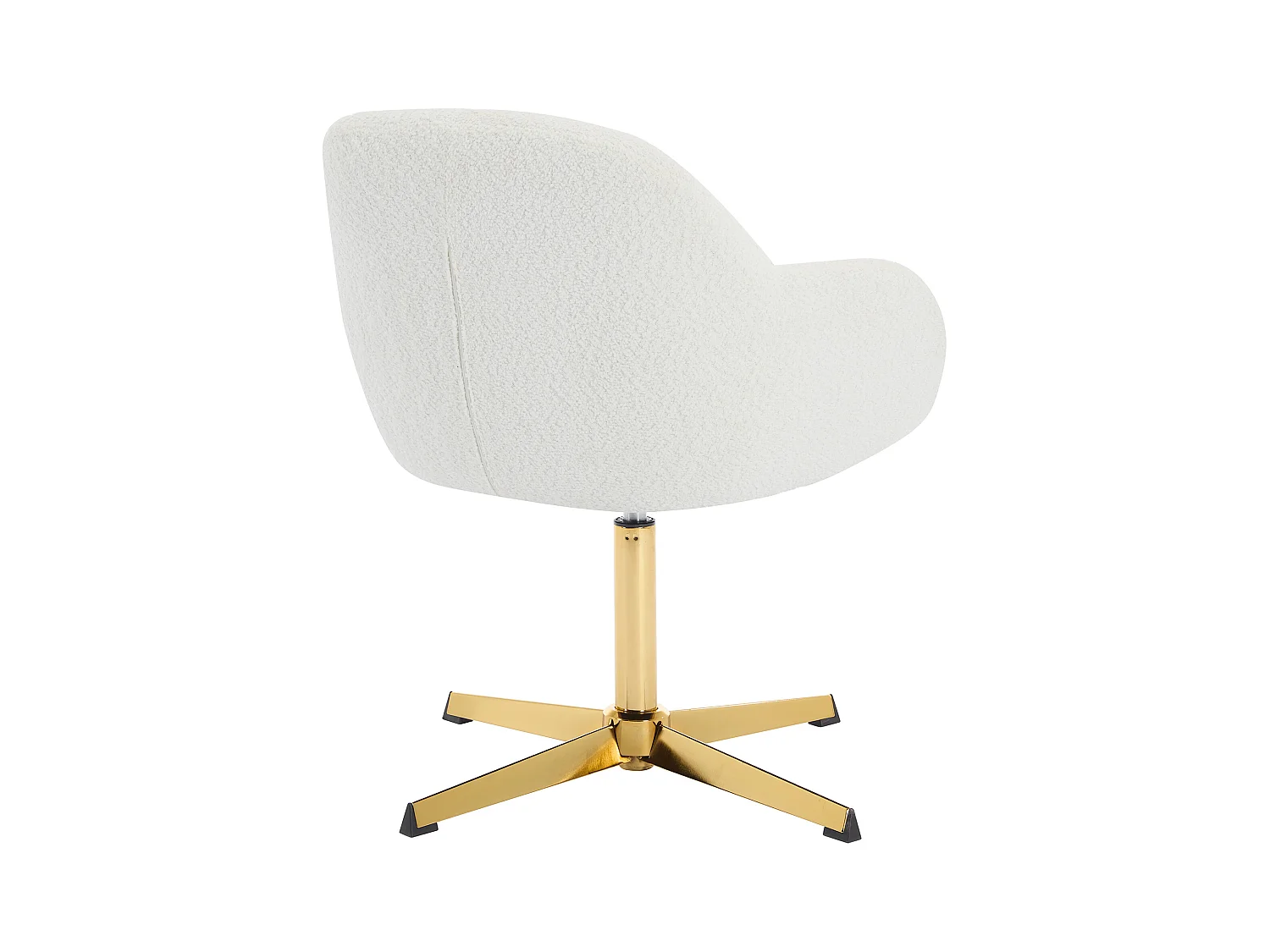 Silla de oficina de tejido rizada - blanco y dorado - LANCIEGA de Pascal Morabito