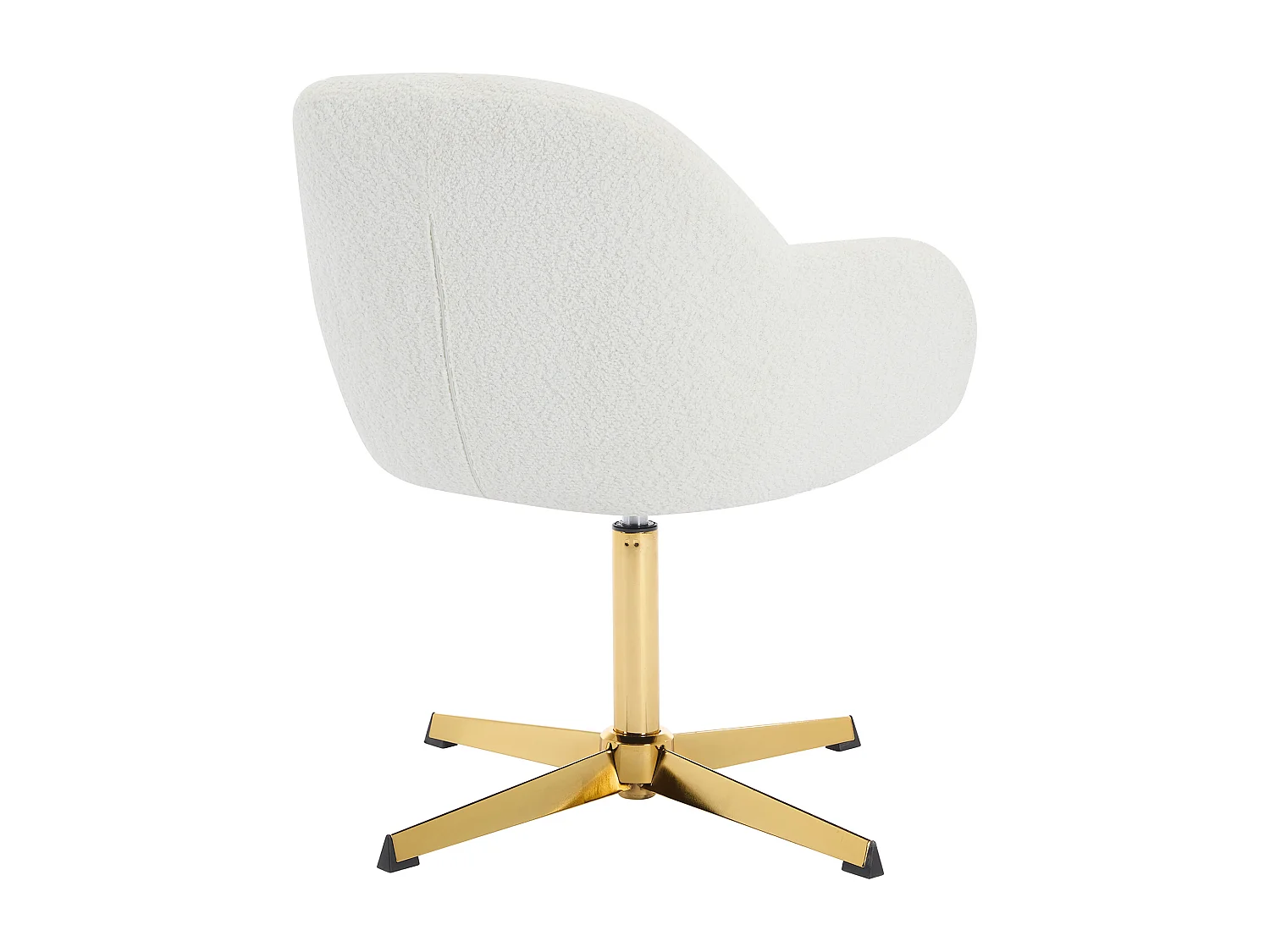 Chaise de bureau en tissu bouclette - Blanc et doré - LANCIEGA de Pascal Morabito