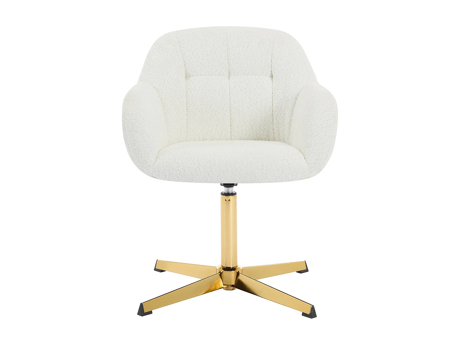 Chaise de bureau en tissu bouclette - Blanc et doré - LANCIEGA de Pascal Morabito