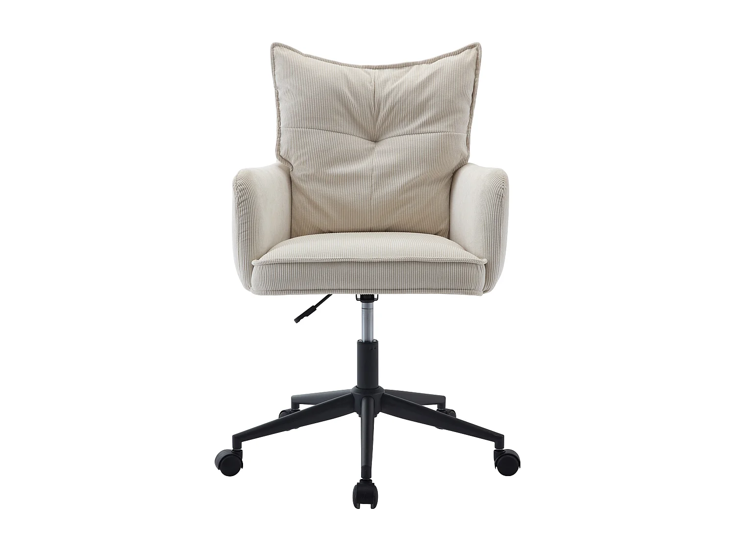 Cadeira de escritório veludo canelado creme e preto, altura regulável - BATARU de Pascal Morabito