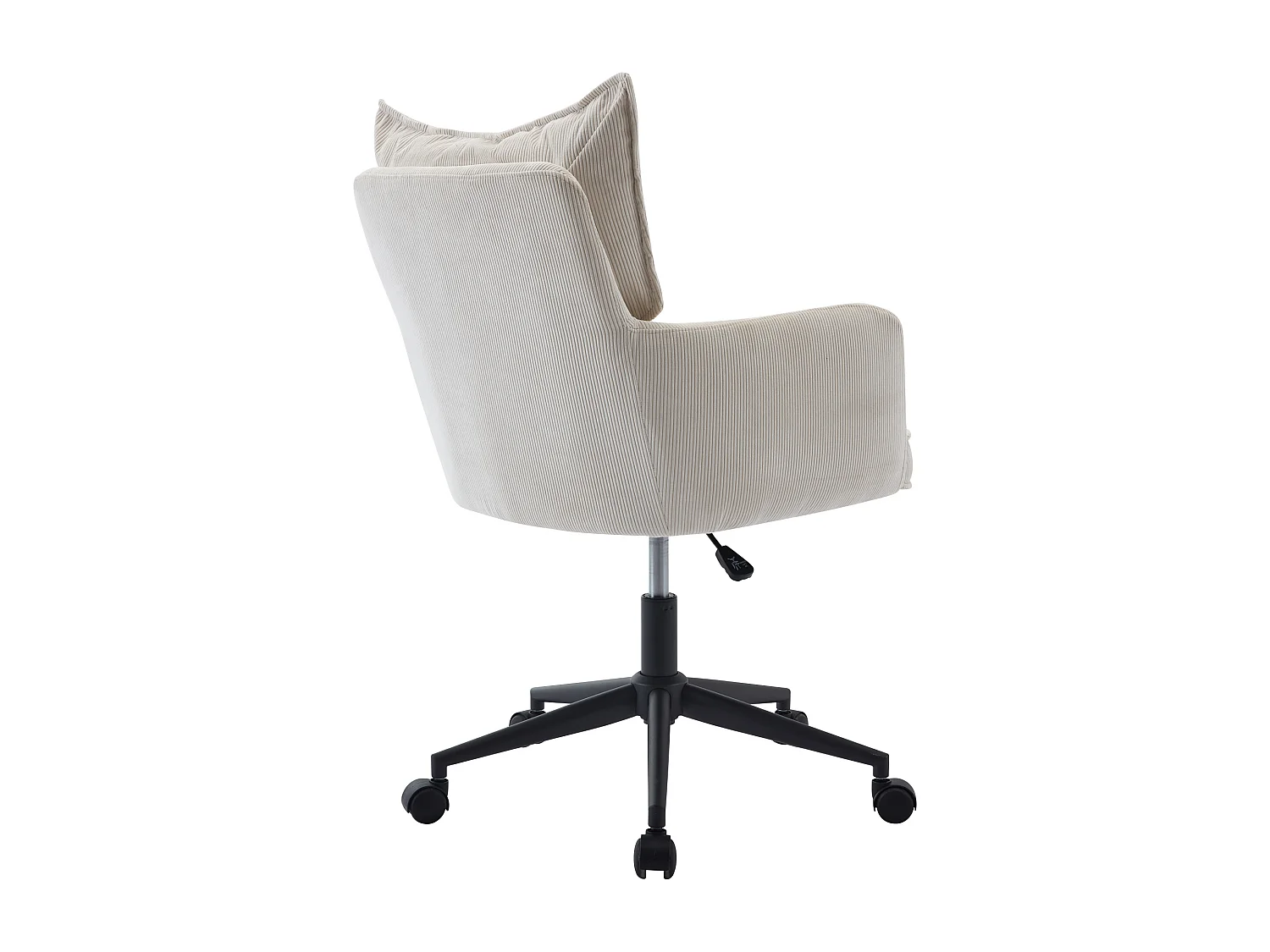 Cadeira de escritório veludo canelado creme e preto, altura regulável - BATARU de Pascal Morabito