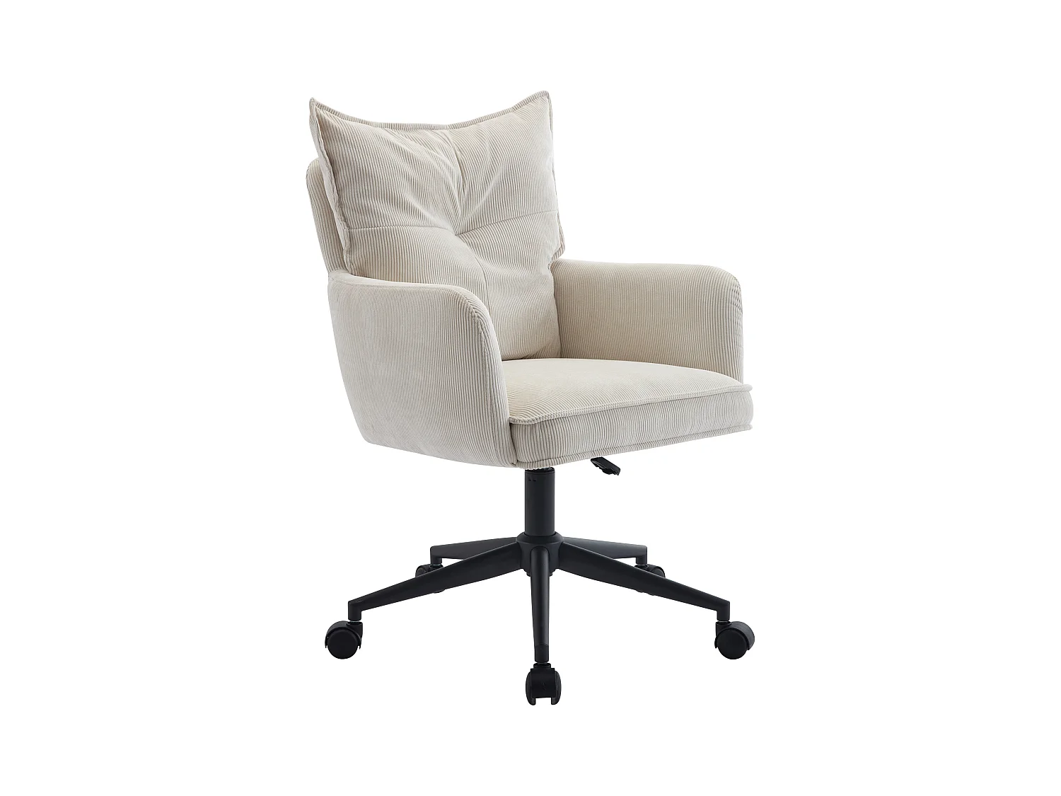 Bureaustoel - Ribfluweel - Crème en zwart - Verstelbare hoogte - BATARU van Pascal Morabito