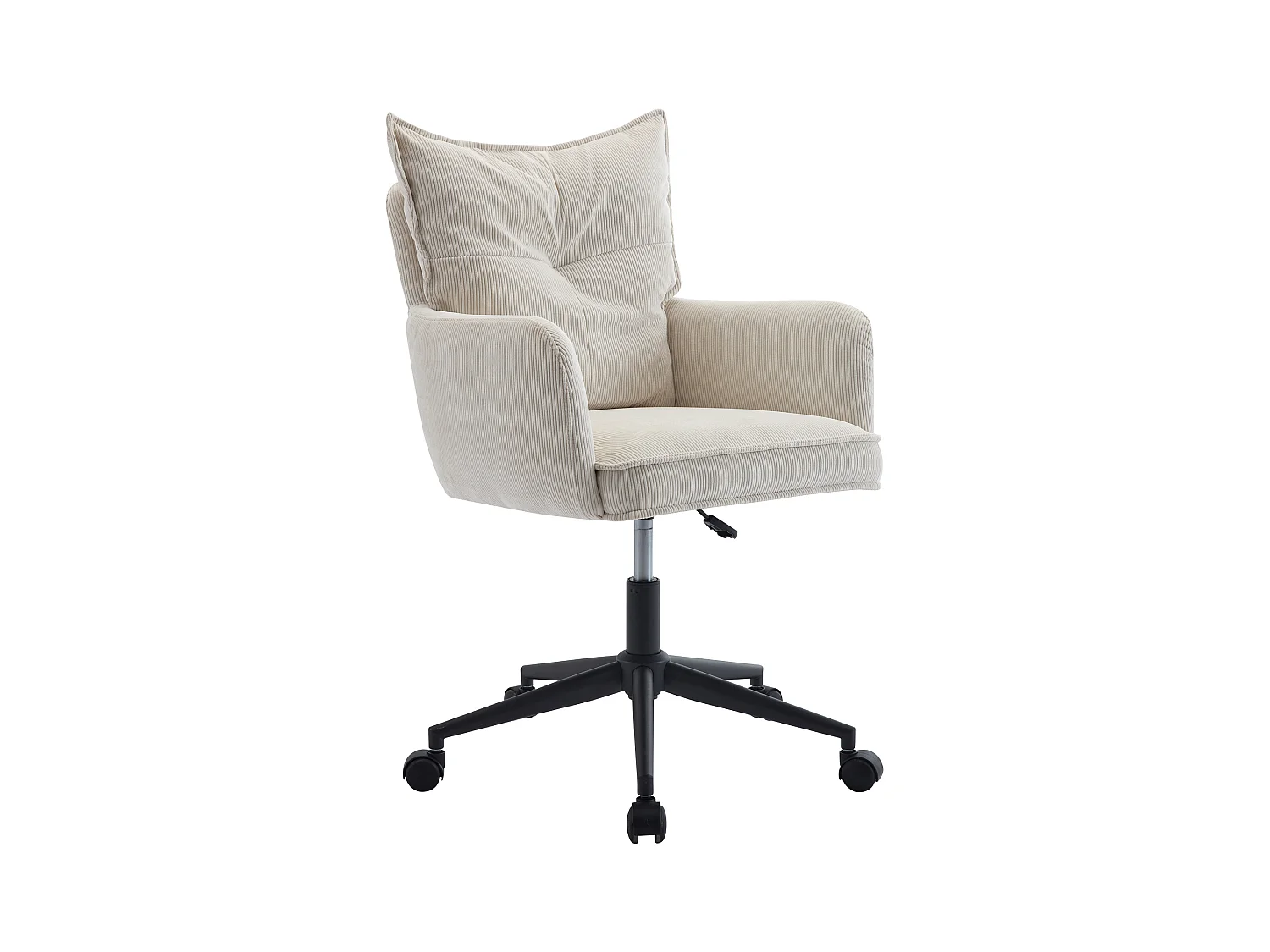Bureaustoel - Ribfluweel - Crème en zwart - Verstelbare hoogte - BATARU van Pascal Morabito