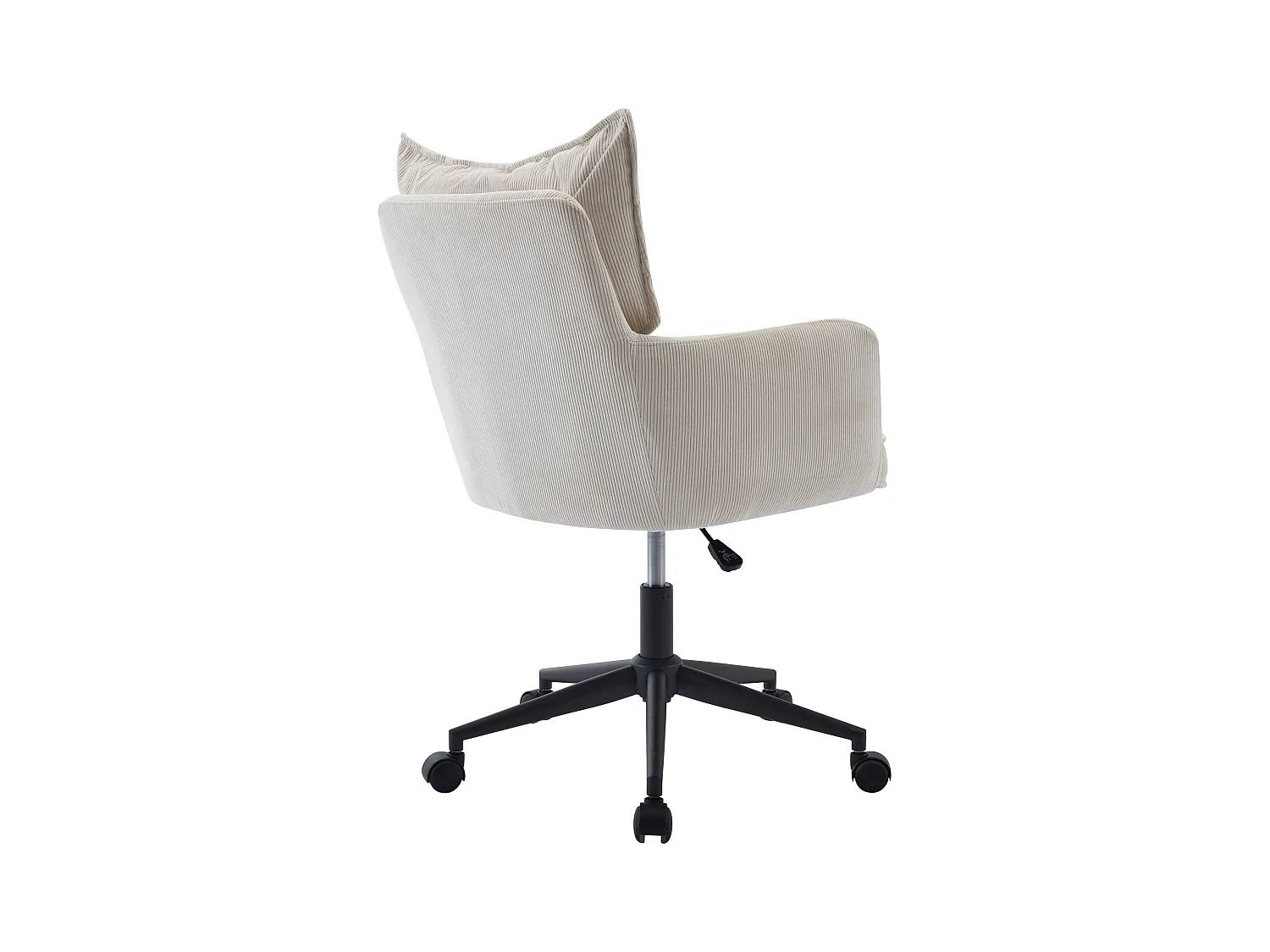 Bureaustoel - Ribfluweel - Crème en zwart - Verstelbare hoogte - BATARU van Pascal Morabito