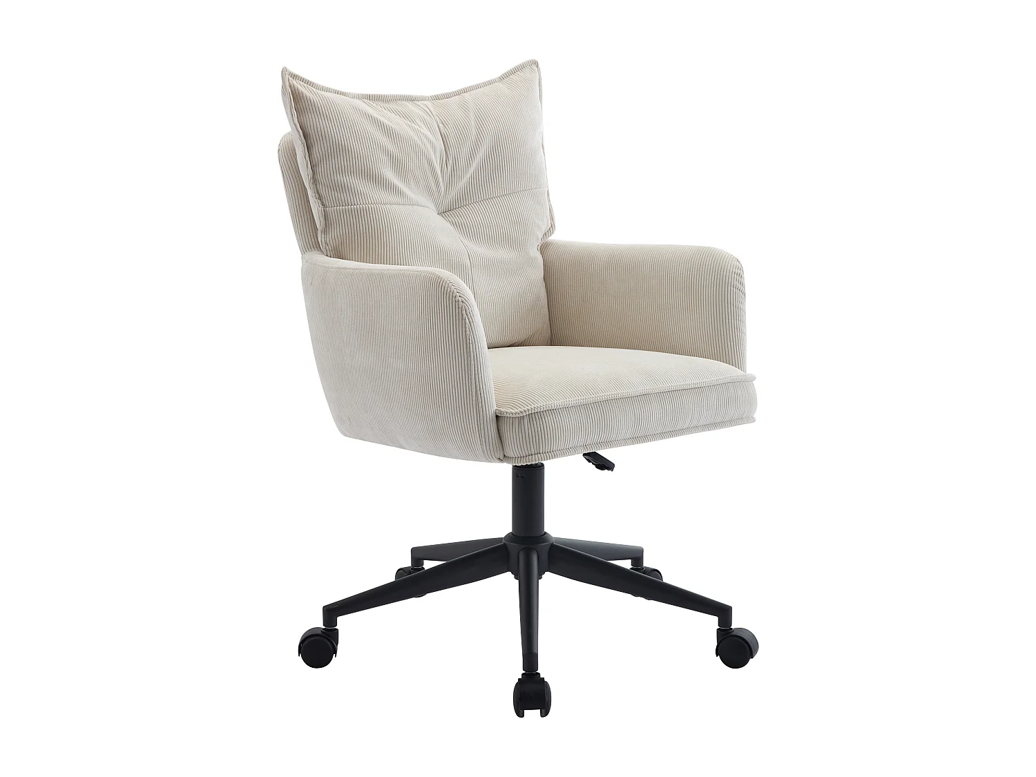 Bureaustoel - Ribfluweel - Crème en zwart - Verstelbare hoogte - BATARU van Pascal Morabito